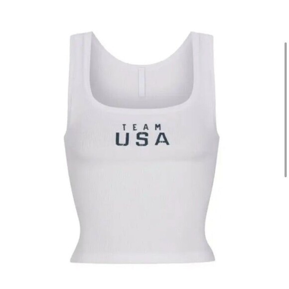 Skims Soft Lounge Tank Team USA White Size Large - Picture 1 of 12